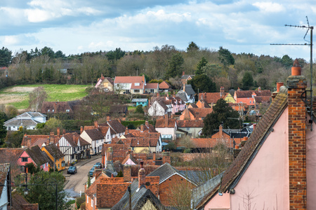 Ariel image of Kersey village in Suffolk